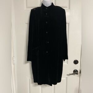 D7- FIRST ISSUE Black MODEST Velvet SILK-Blend HOLIDAY Midi Dress